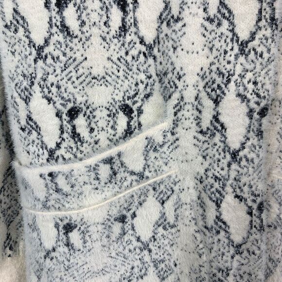 Buckle Black Snakeskin Print Open Front Long Cardigan Size Small - Picture 6 of 6
